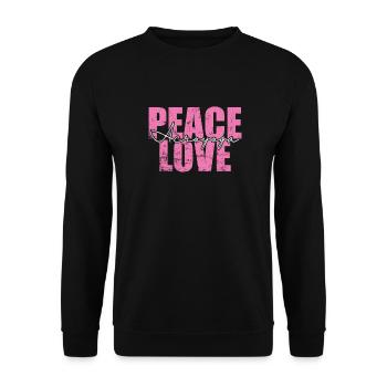 Peace Love Acroyoga Sport Fitness - Unisex Sweatshirt - black - Front - Alina (178cm) & Michal (187cm)