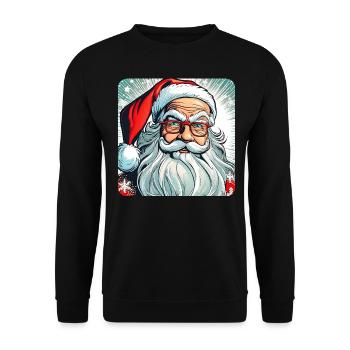 Funny Santa Claus with glasses - Unisex Sweatshirt - black - Front - Alina (178cm) & Michal (187cm)