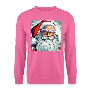 Witziger Weihnachtsmann mit Brille - Unisex Pullover - Pink - Vorne