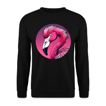 Pink Flamingo - Unisex Sweatshirt - black - Front - Alina (178cm) & Michal (187cm)