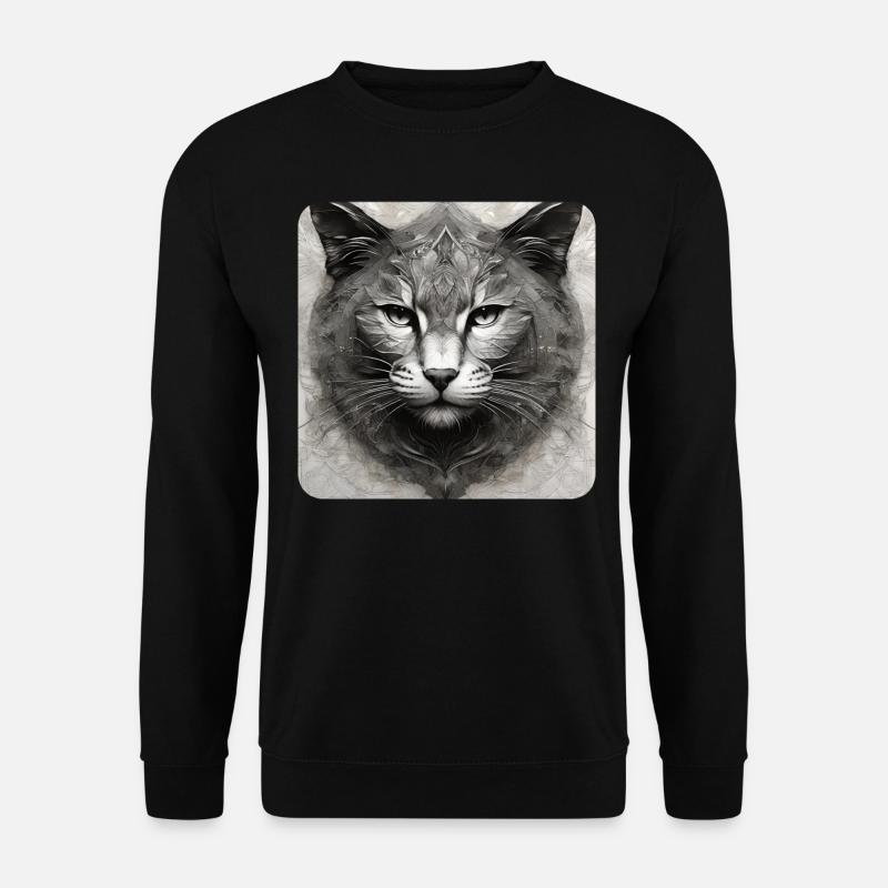 Cool Cat Face - Unisex Sweatshirt - black