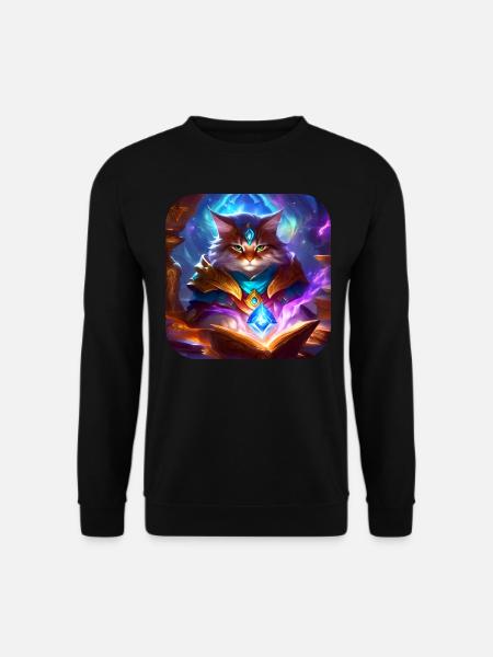 Mystical Fantasy Cat - Unisex Sweatshirt - black