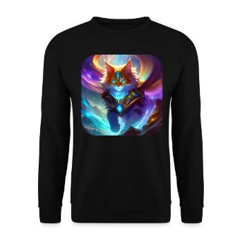 Chat magique mystique - Sweat-shirt Unisexe - noir - Devant - Alina (178cm) & Michal (187cm)