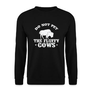 Do not pet the Fluffy Cows Bison Animal - Unisex Sweatshirt - black - Front - Alina (178cm) & Michal (187cm)