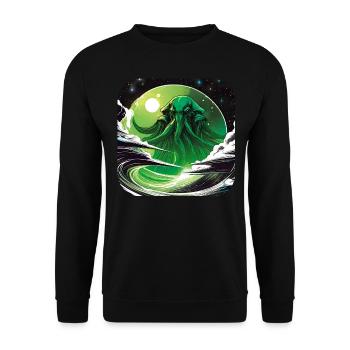 Immortal Cthulhu monster in space - Unisex Sweatshirt - black - Front - Alina (178cm) & Michal (187cm)