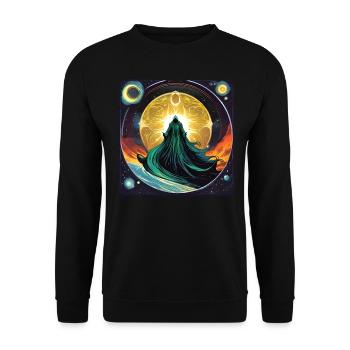 Mystical God in the Universe - Unisex Sweatshirt - black - Front - Alina (178cm) & Michal (187cm)