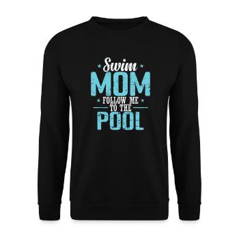 Swim Mom follow me to the Pool Sport - Unisex Pullover - Schwarz - Vorne - Alina (178cm) & Michal (187cm)