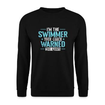 Je suis le nageur contre lequel ton entraîneur t'a prévenu - Sweat-shirt Unisexe - noir - Devant - Alina (178cm) & Michal (187cm)