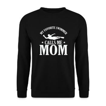 My favorite Swimmer calls me Mom Sport - Unisex Pullover - Schwarz - Vorne - Alina (178cm) & Michal (187cm)