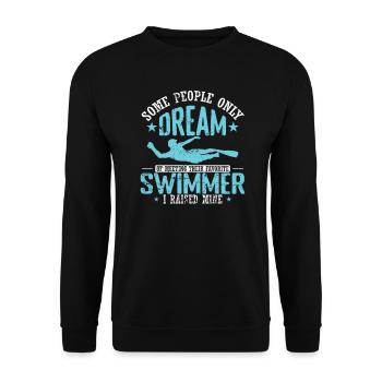 Some People only Dream of metting their Swimmer - Unisex Pullover - Schwarz - Vorne - Alina (178cm) & Michal (187cm)
