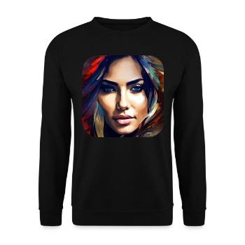 Fille de mode cool - Sweat-shirt Unisexe - noir - Devant - Alina (178cm) & Michal (187cm)