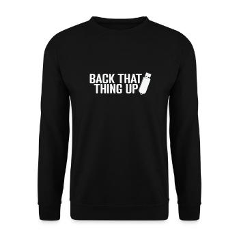 Back That Thing up USB Stick - Unisex Sweatshirt - black - Front - Alina (178cm) & Michal (187cm)