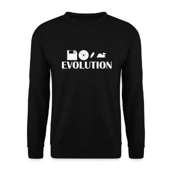 Evolution Disquette CD Clé USB Cloud - Sweat-shirt Unisexe - noir - Devant - Alina (178cm) & Michal (187cm)