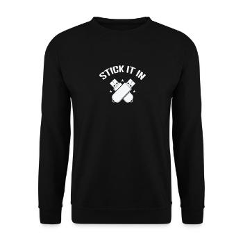 Collez-le dans le module de mémoire rétro de la clé USB - Sweat-shirt Unisexe - noir - Devant - Alina (178cm) & Michal (187cm)