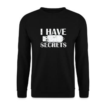 I have Secrets USB Stick Retrospeichermodul - Unisex Pullover - Schwarz - Vorne - Alina (178cm) & Michal (187cm)