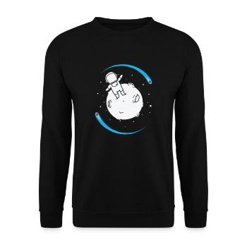 Shooting Stars with Astronaut Space Sky - Unisex Sweatshirt - black - Front - Alina (178cm) & Michal (187cm)