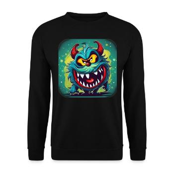 Cute little monster - Unisex Sweatshirt - black - Front - Alina (178cm) & Michal (187cm)