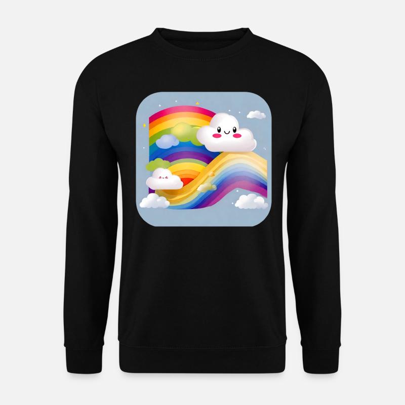 Cute clouds with rainbow - Unisex Sweatshirt - black