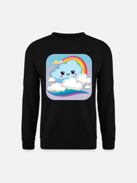 Cute cloud with rainbow - Unisex Sweatshirt - black