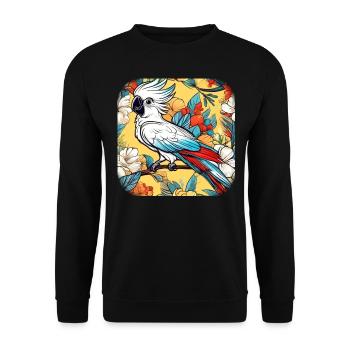 Cute Cockatoo Parrot - Unisex Sweatshirt - black - Front - Alina (178cm) & Michal (187cm)