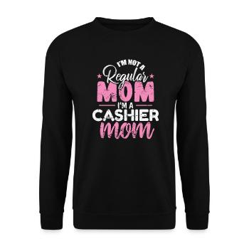 I'm not a Regular Mom I'm a Cashier Mom - Unisex Pullover - Schwarz - Vorne - Alina (178cm) & Michal (187cm)