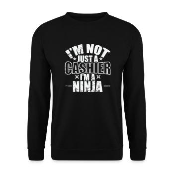 I'm not just a Cashier I'm a Ninja Beruf - Unisex Pullover - Schwarz - Vorne - Alina (178cm) & Michal (187cm)