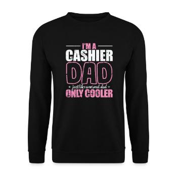I'm a cool Cashier Dad Beruf Verkäufer - Unisex Pullover - Schwarz - Vorne - Alina (178cm) & Michal (187cm)