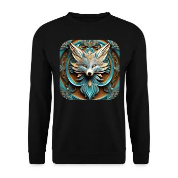 Logo du renard mystique - Sweat-shirt Unisexe - noir - Devant - Alina (178cm) & Michal (187cm)