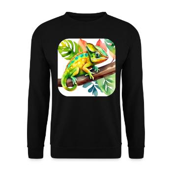 Doux caméléon - Sweat-shirt Unisexe - noir - Devant - Alina (178cm) & Michal (187cm)