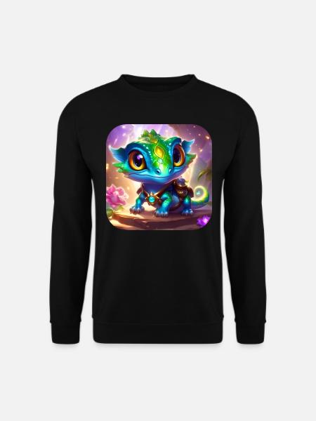 Niedliche kleine Fantasy Echse - Unisex Pullover - Schwarz