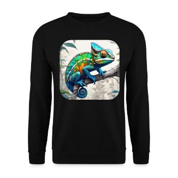Caméléon camouflage cool - Sweat-shirt Unisexe - noir - Devant - Alina (178cm) & Michal (187cm)