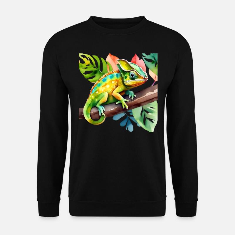 Mignon petit caméléon - Sweat-shirt Unisexe - noir
