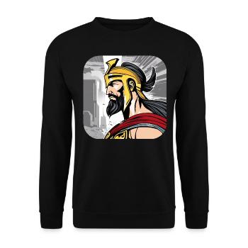 Sparta Krieger - Unisex Pullover - Schwarz - Vorne - Alina (178cm) & Michal (187cm)