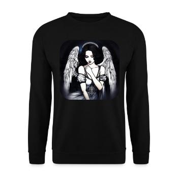 Cool Gothic Angel - Unisex Sweatshirt - black - Front - Alina (178cm) & Michal (187cm)