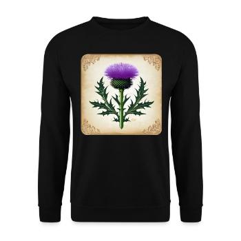 Thistle as coat of arms II - Unisex Sweatshirt - black - Front - Alina (178cm) & Michal (187cm)