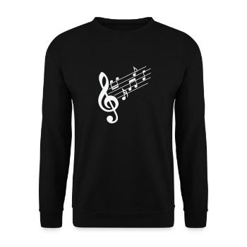 Music clef with musical notes - Unisex Sweatshirt - black - Front - Alina (178cm) & Michal (187cm)