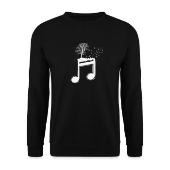 Musical Notes with Tree and Birds Music - Unisex Sweatshirt - black - Front - Alina (178cm) & Michal (187cm)