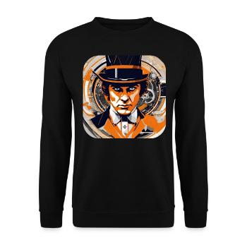 Cooles Steampunk Design - Unisex Pullover - Schwarz - Vorne - Alina (178cm) & Michal (187cm)