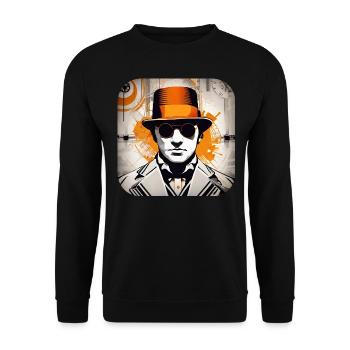 Cooles Steampunk Design - Unisex Pullover - Schwarz - Vorne - Alina (178cm) & Michal (187cm)
