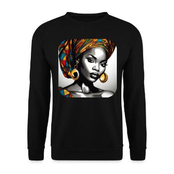 Anmutige Schönheit - Unisex Pullover - Schwarz - Vorne - Alina (178cm) & Michal (187cm)