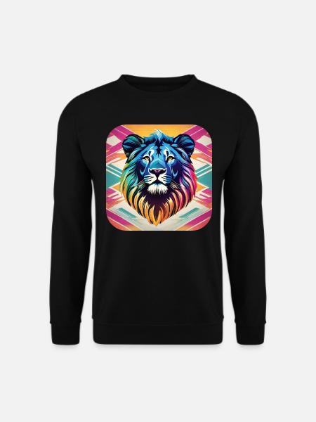 Löwe im Retro Style - Unisex Pullover - Schwarz