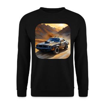 Cooles Steampunk Auto - Unisex Pullover - Schwarz - Vorne - Alina (178cm) & Michal (187cm)