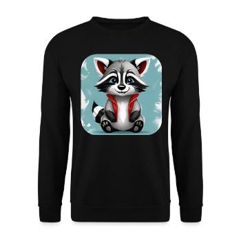 Cute raccoon - Unisex Sweatshirt - black - Front - Alina (178cm) & Michal (187cm)