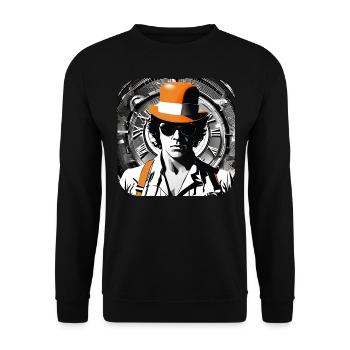 Cooles Steampunk Design - Unisex Pullover - Schwarz - Vorne - Alina (178cm) & Michal (187cm)