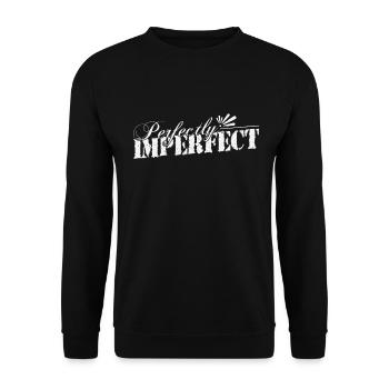 Ich bin Perfectly Imperfect - Unisex Pullover - Schwarz - Vorne - Alina (178cm) & Michal (187cm)