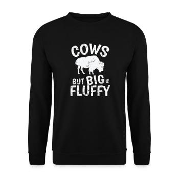 Cows but big & Fluffy Bison Animal - Unisex Sweatshirt - black - Front - Alina (178cm) & Michal (187cm)