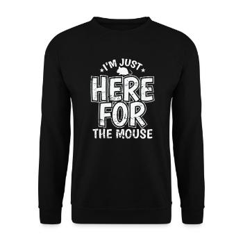 I’m just here for the Mice Haustier - Unisex Pullover - Schwarz - Vorne - Alina (178cm) & Michal (187cm)