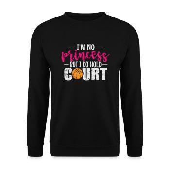 Je ne suis pas une princesse, mais je joue au basket-ball - Sweat-shirt Unisexe - noir - Devant - Alina (178cm) & Michal (187cm)