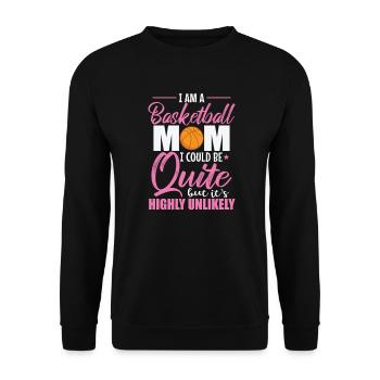 I am a Basketball Mom Frauen Teamsport - Unisex Pullover - Schwarz - Vorne - Alina (178cm) & Michal (187cm)