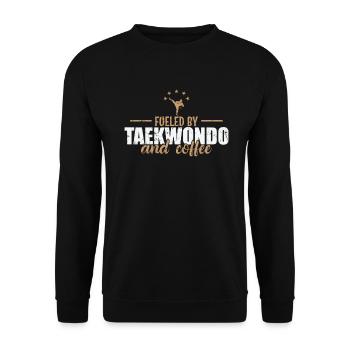 Fueled by Taekwondo and Coffee Martial Arts - Unisex Sweatshirt - black - Front - Alina (178cm) & Michal (187cm)